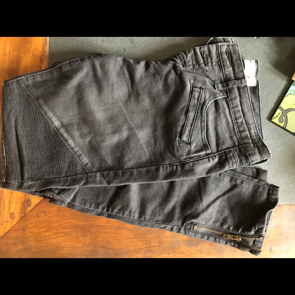 Washed black, mix patterned Free People jeans